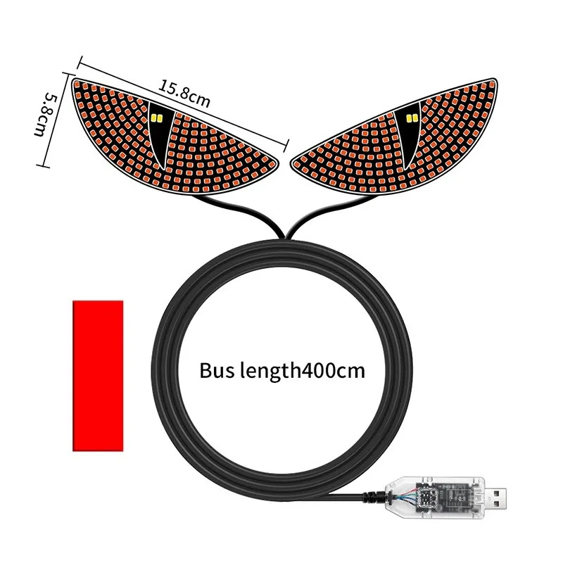 2Pcs Motorcycle Led Demon Eye Light Semicircle Eye Turn Signal Light Dynamic Tail Lamp Mini Car Decoration Lights