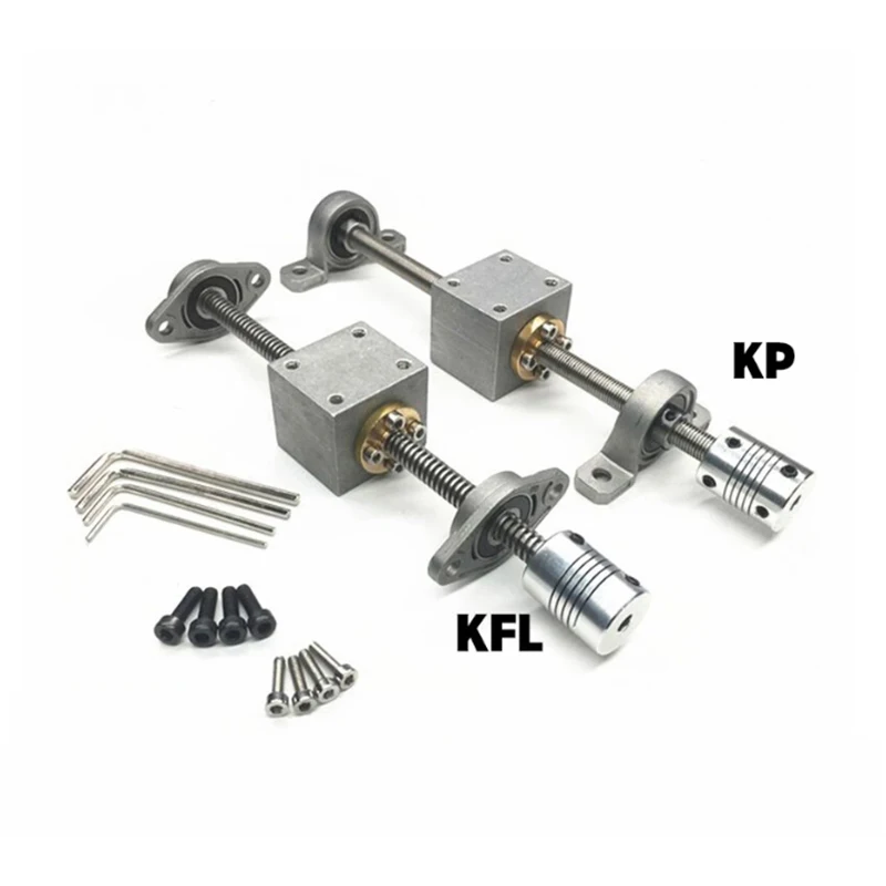 Imagem -02 - Kit de Roteador Cnc t8 Parafuso Trapezoidal com Conjunto de Porca Comprimento 1001500 mm e Suporte kp Kfl Peças Horizontais Assento de Apoio Shf