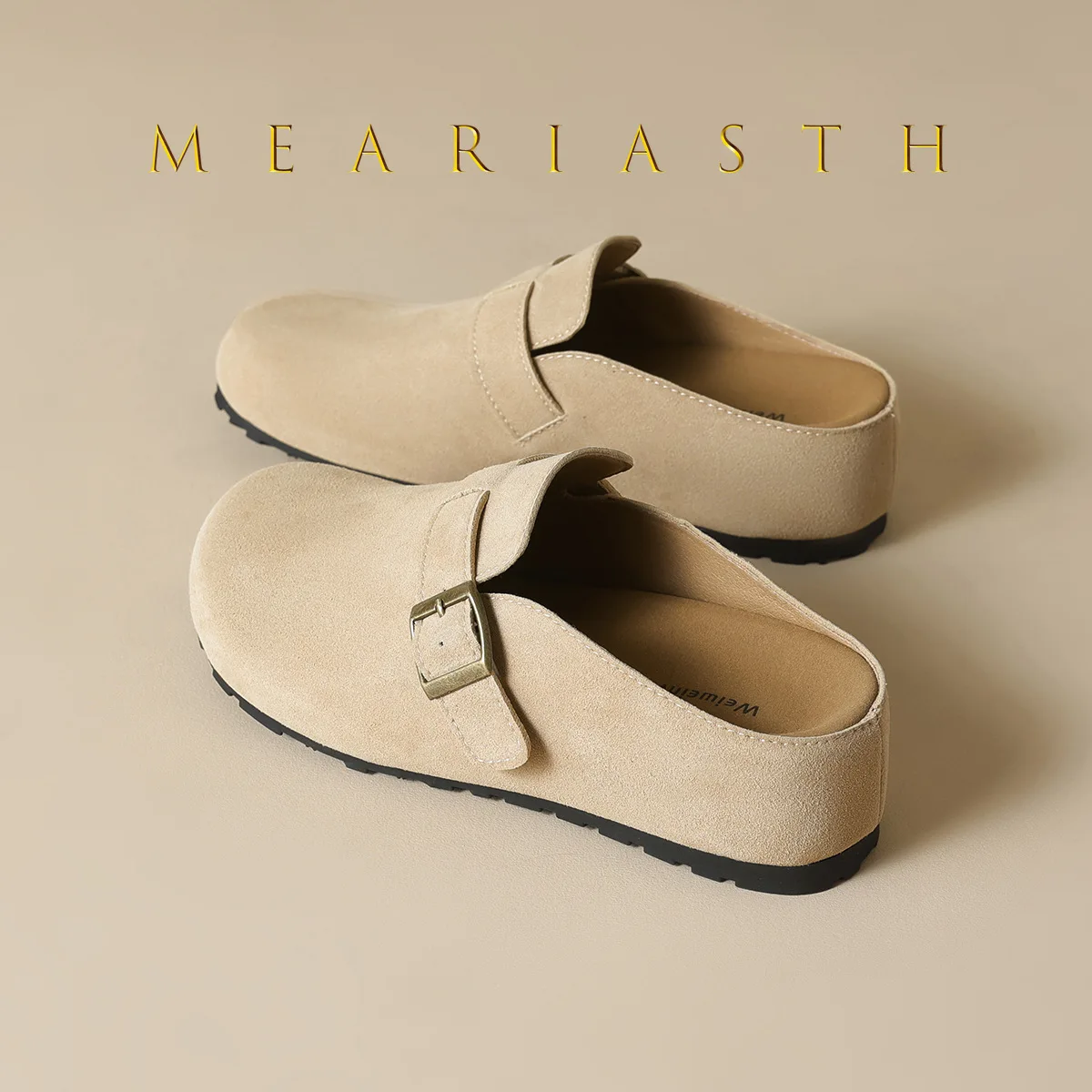 

Spring and summer thick soled Birkent shoes with toe caps half slippers for women worn on the outside single kick shoes for wome