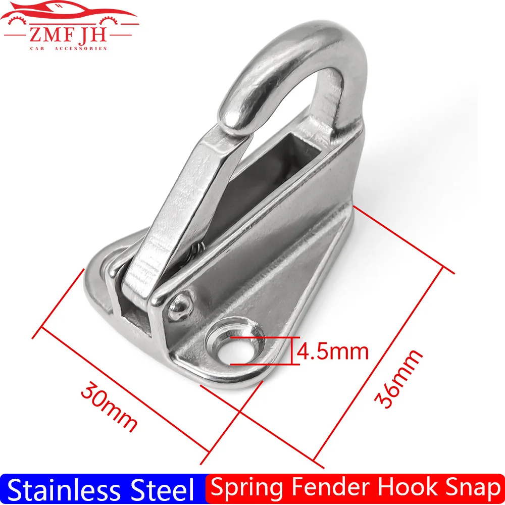 1PCS 316 Stainless Steel Fending Hook Spring Clip Fender Eye Hooks Marine Boat Hardware Accessories Sail Tug Fender Hook