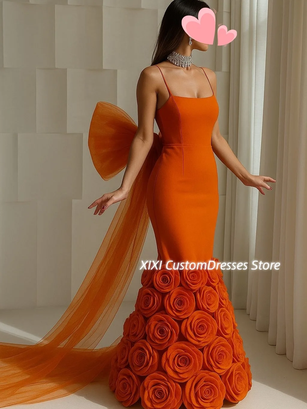 فسات kapaات Personalizza scollo quadrato colonna pavimento-lunghezza perline Abiti da sera da donna Cerniera senza maniche Occasioni formali