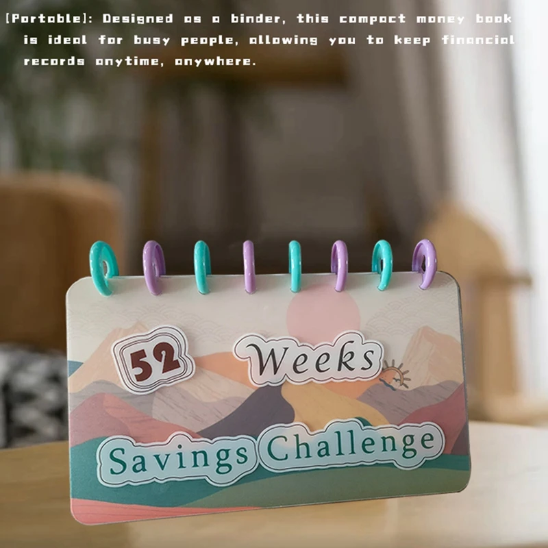 Budget Book 52 Week Binder Saving Challenge busta riutilizzabile per pianificatore di contanti divertente organizzatore salvadanaio