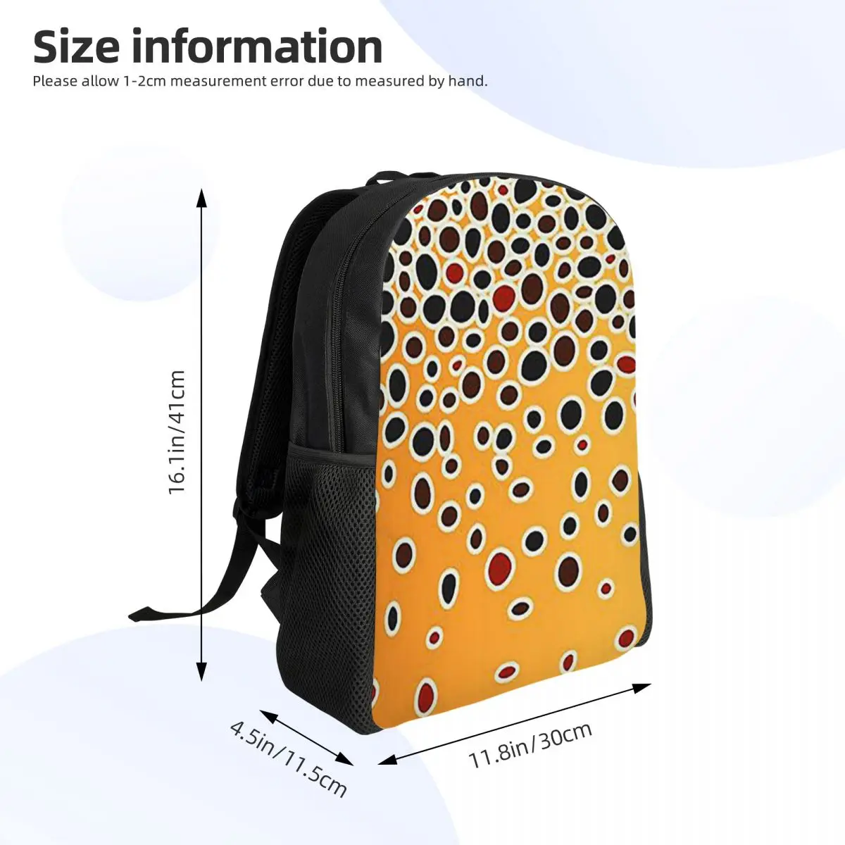 Brown Trout Skin Student Backpack School Bag Hiking Travel Daypack for Men Women Fashion Bookbag Shoulder Bags