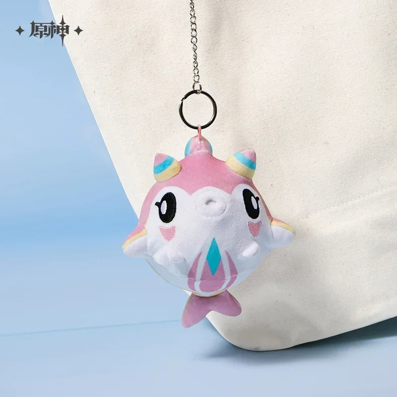 Offical Anime Game Genshin Impact Freshwater Dolphin Cosplay Plush Stuffed Doll Keychain Pendant Cute Toy Decor 11cm