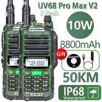 2023 2PCS Baofeng UV-68 PRO MAX V2 IP68 Waterproof Walkie Talkie CB Radio Upgraded Of UV9R 5R Pro UV10R UV16 Plus Max Distance