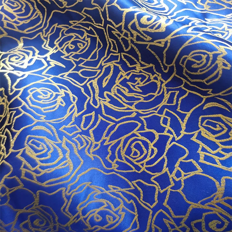 Tessuto damascato Jacquard blu per patchwork, abito da sposa, decorazione della casa del divano da tappezzeria
