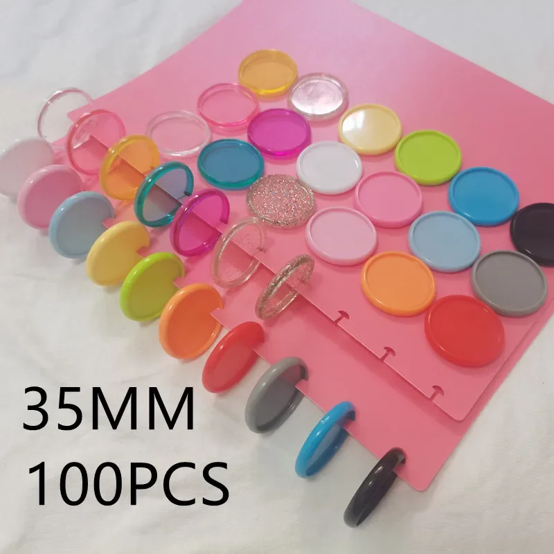 35MM100PCS plastic solid binding ring buckle, T-shaped mushroom hole loose-leaf notepad DIY special binding consumables.