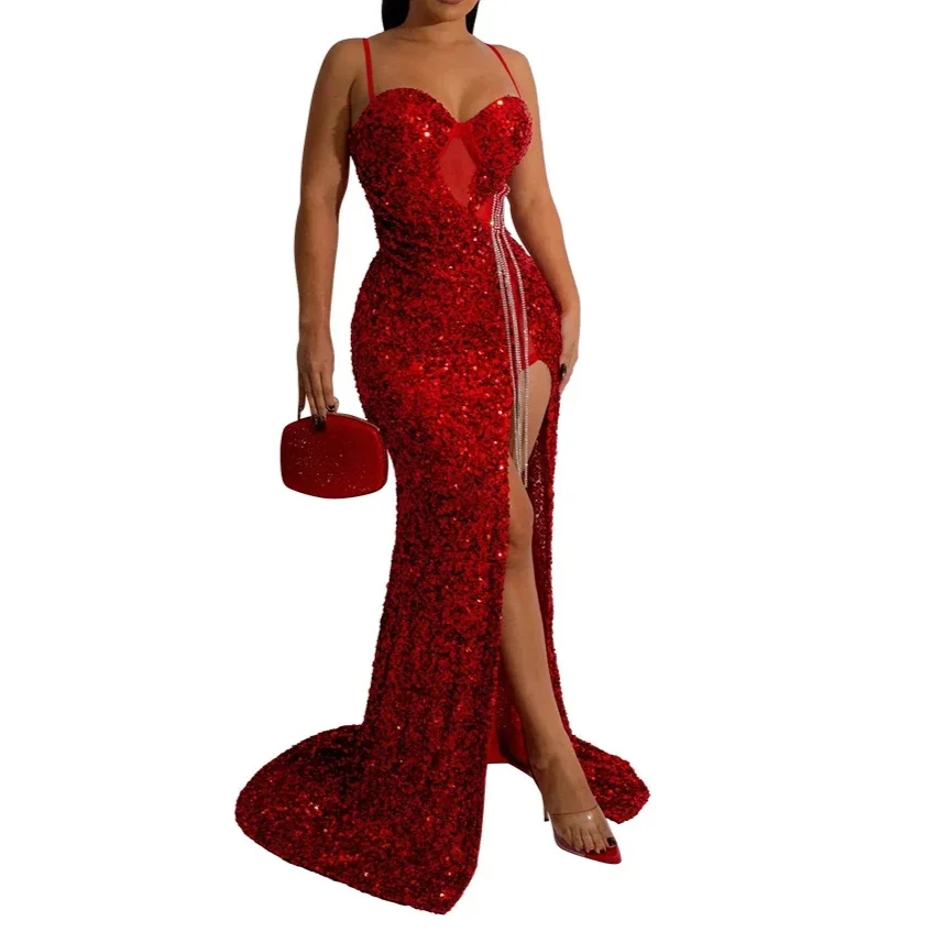 Womens dresses Sexy Irregularity Elegant Party Dresses High Slit Woman Clothing Birthday Ready Summer Dress Evening Prom Dresses