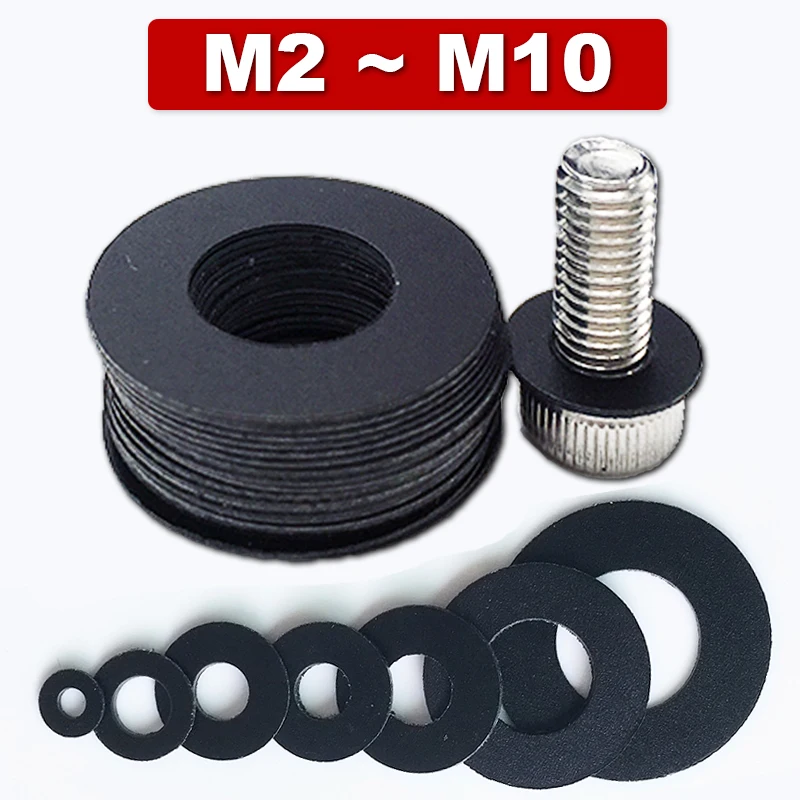 Pvc Washer Circuit Board Screw Insulation Gasket Round Meson Flat Black Thin Washer M2 M2.5 M3 M4 M5 M6 M8 M10 Hard Plastic
