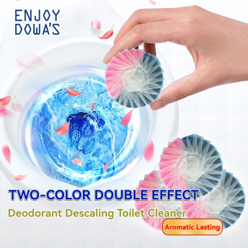 3/6/12Packs Rose Scented Dual Color Blue Bubble Toilet Cleaner with Antibacterial Properties and Twelve Sodium Lauryl Sulfate