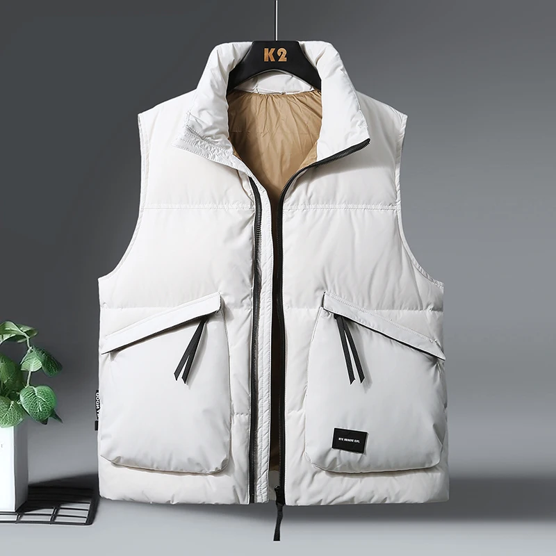 

Vests Thickened Warm Sleeveless Cotton Jacket Fashion Casual Style High Quality Wind-Resistant Zipper Roupas Masculinas Men Coat