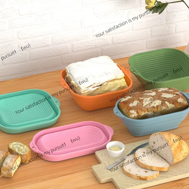 Silicone bread basket, bakery dessert oval proofing basket, foldable storage of leavened dough