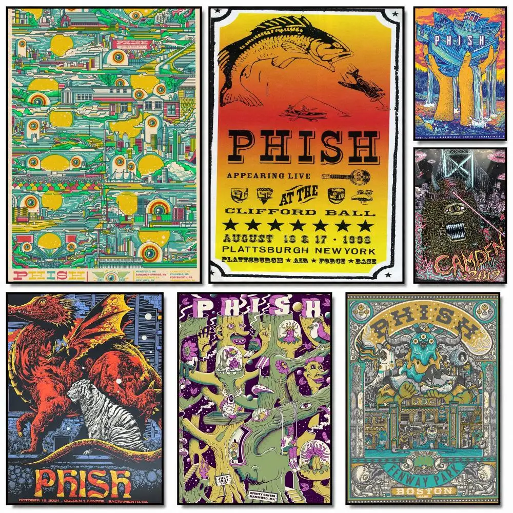 band P-Phish-H Poster Removable Wall Sticker for Home Cafe Bar Office Interior Decor