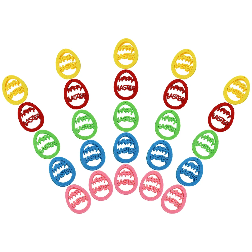 

20pcs Felt Egg Decoration Hanging Ornaments Festival Themed Easter Decorations Wreath Style Home Party Celebrations