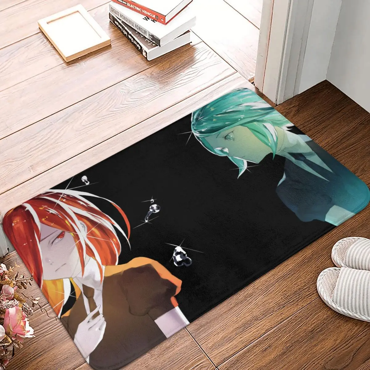 Land Of Lustrous Anime Bathroom Non-Slip Carpet Phosphophyllite And Cinnabar Bedroom Mat Entrance Door Doormat Home Decor Rug