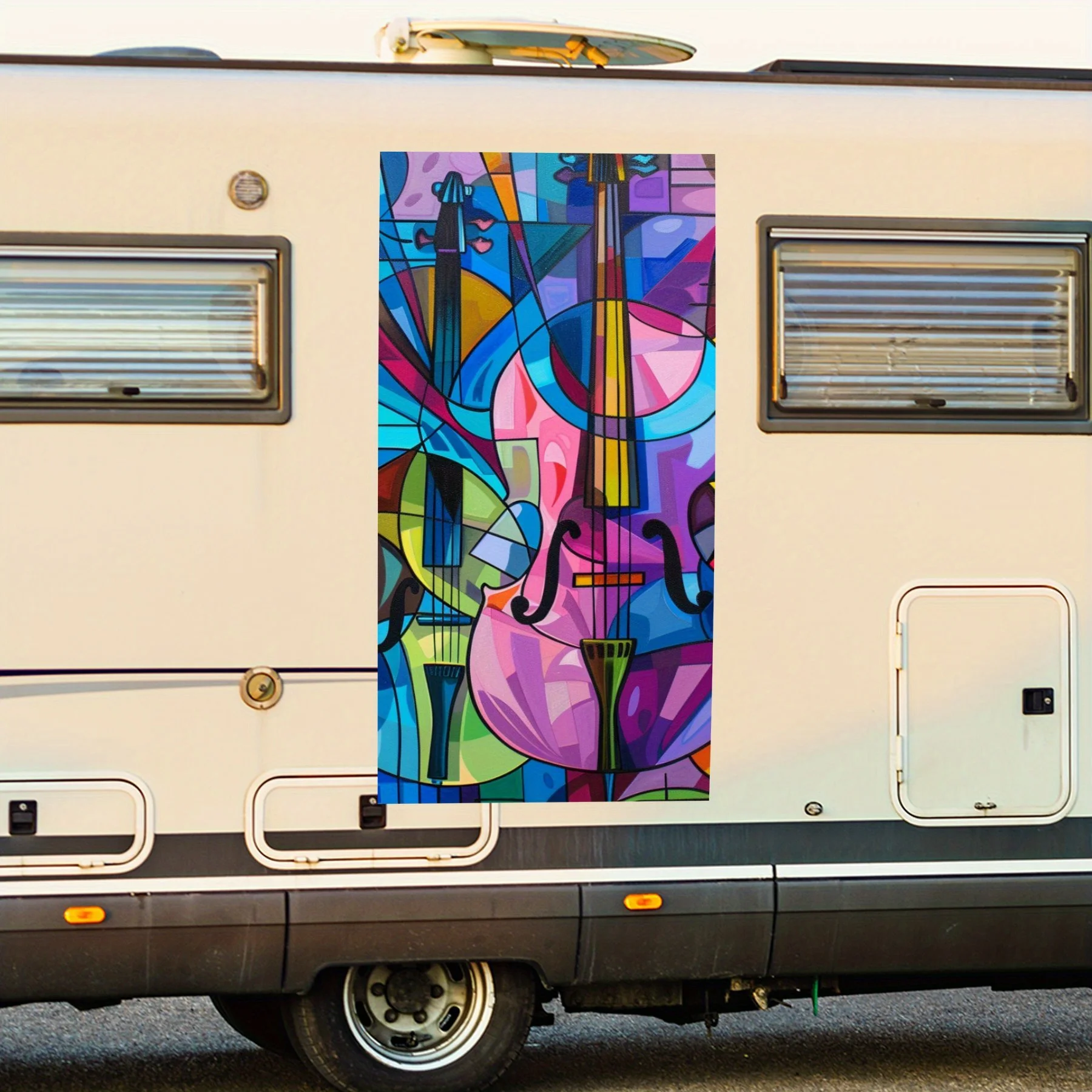 Colorful Music Instruments Vinyl Decal for motorhome car door, Waterproof Self-Adhesive Vinyl Stickers, Decoration Protection Au