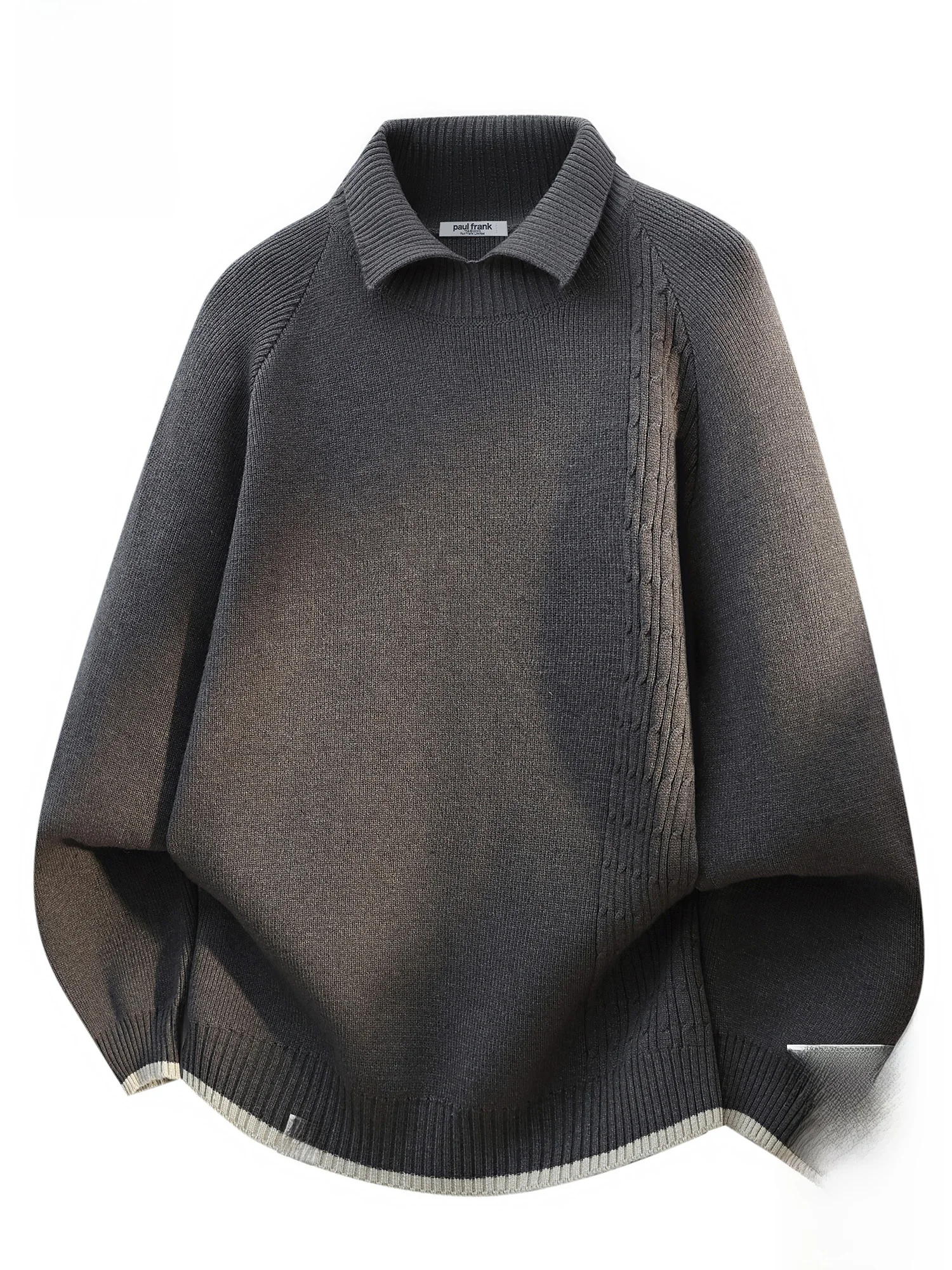 

Мужской теплый вязаный свитер Paul Frank с воротником, новый, свободный крой, повседневный, из мягкой полиэстеровой смеси, комфортный.