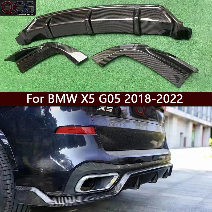 

For BMW X5 G05 2018-2022 Carbon Fiber Back lip Car Rear Bumper Diffuser Spoiler Rear Splitters Diverter Car Accessories body kit