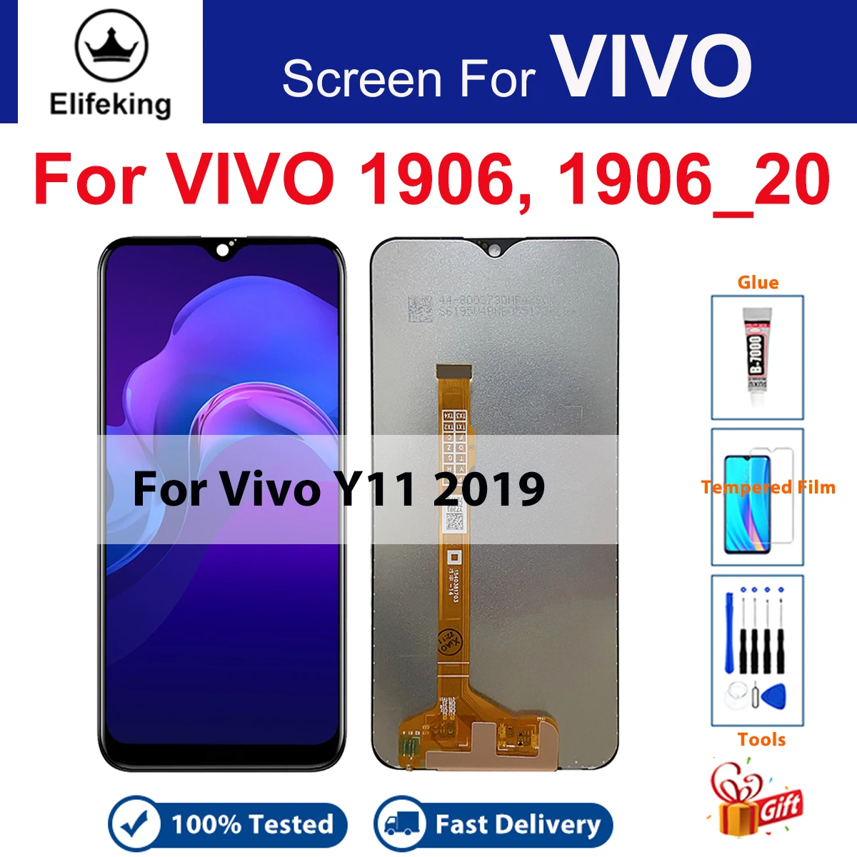 

ЖК-экран для VIVO Y11 2019 1906 1906 _ 20 дисплей кодирующий преобразователь сенсорного экрана в сборе экран дигитайзер в сборе Замена