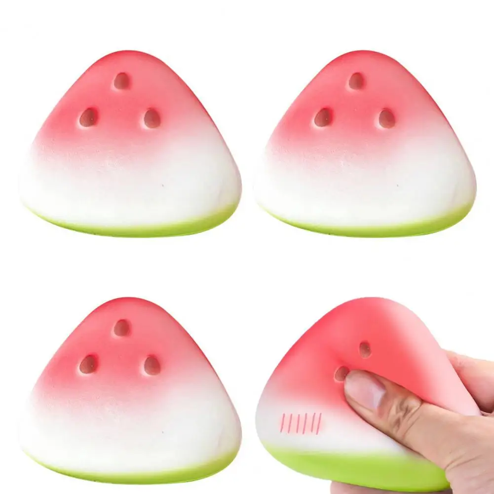 1/2 個スイカピーススクイーズおもちゃストレスリリーフフルーツピンチ感覚おもちゃ子供大人ソフトストレスボール落ち着くフィジェットおもちゃ