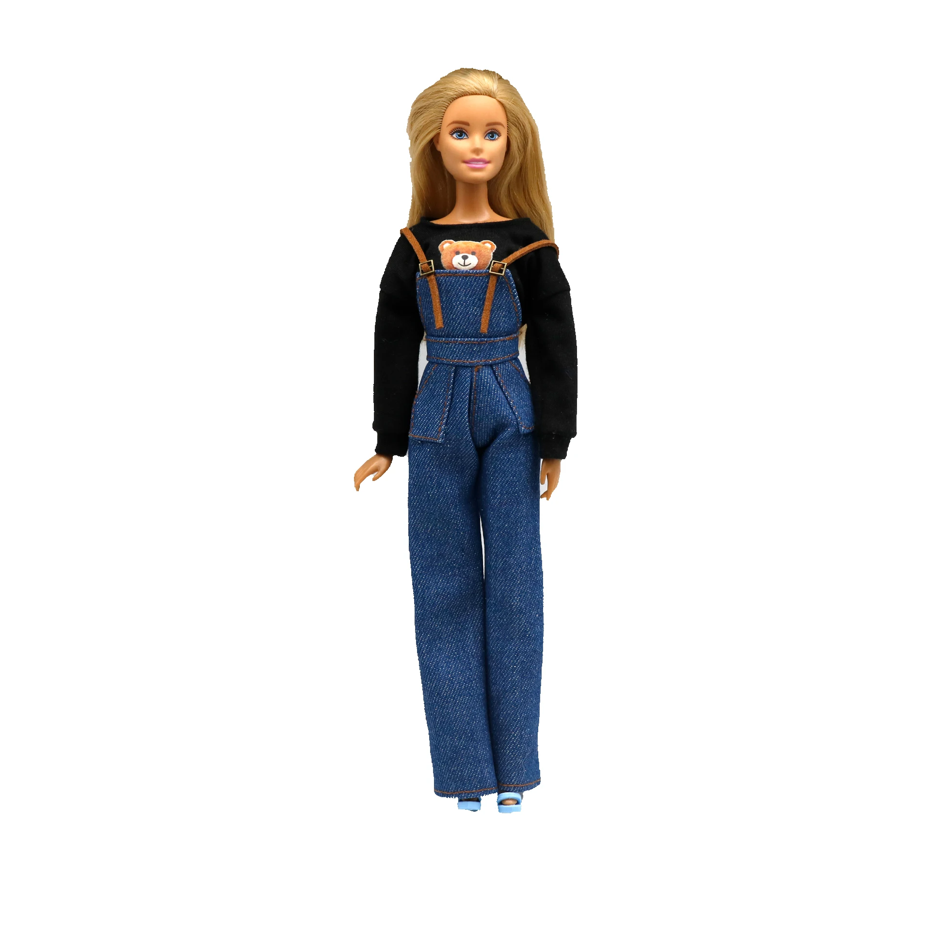 New 30cm 1/6 denim overalls trousers Accessories Clothes for Barbies doll