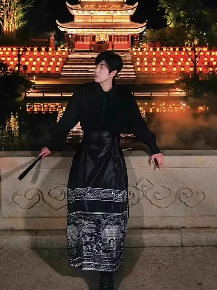 

Новый китайский Sle подходит для офисной одежды Song Dynas Hanfunational Sle Hanfu юбка-брюки для подростков