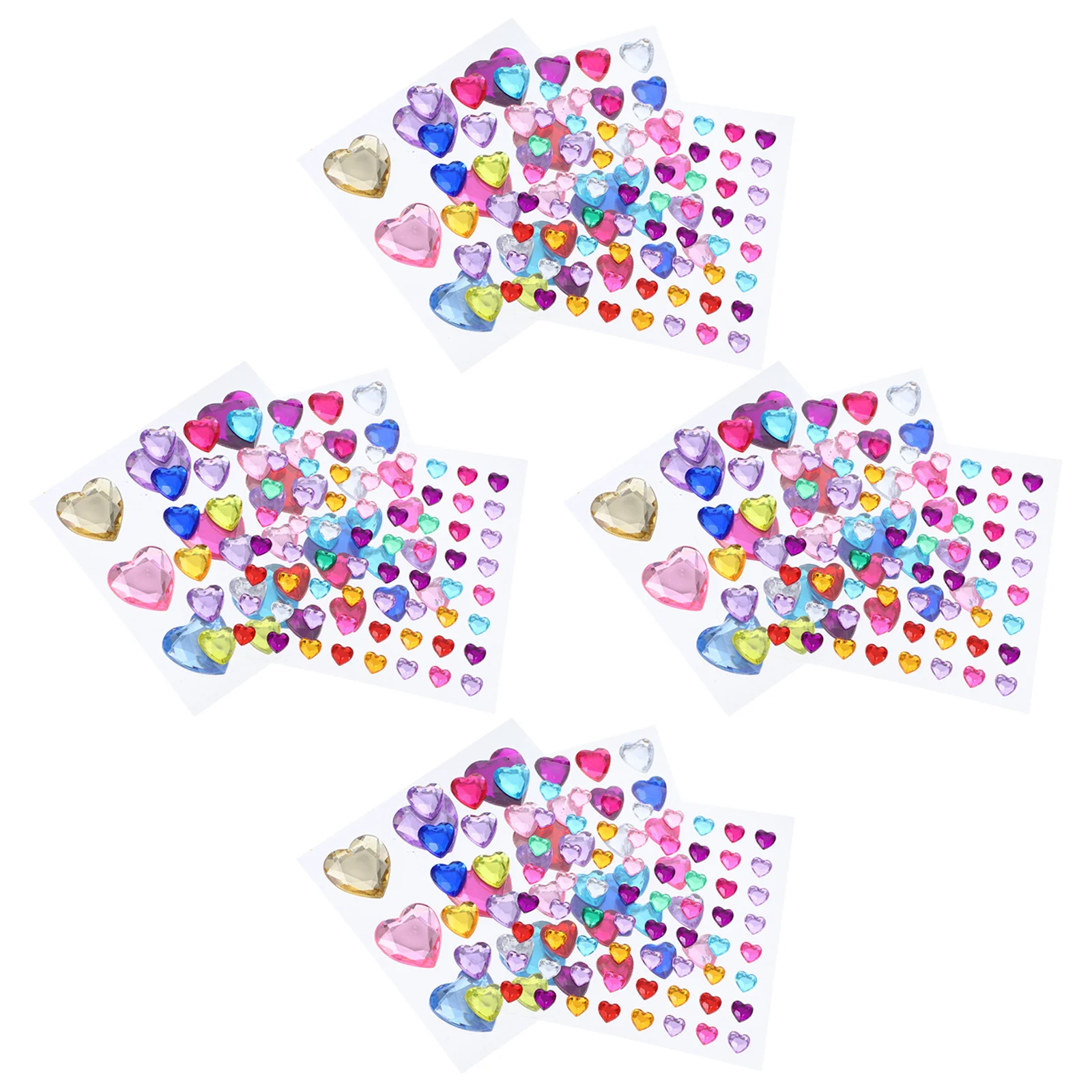 

12pcs Heart Rhinestone Stickers Acrylic Waterproof Gemstone Diy Decor For Phone Notebook Cup Scrapbooking Nail Art Face Body