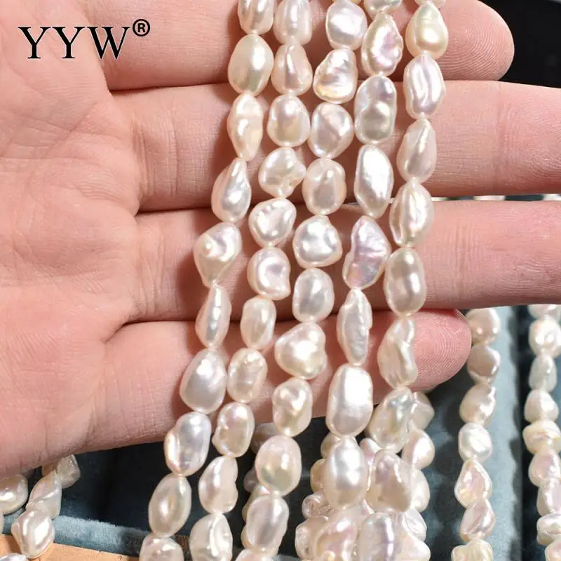 

Cultured Potato Freshwater Pearl Beads White 6-7mm Natural Pearls For Necklace Bracelets Jewelry Finding 15.75"Strand