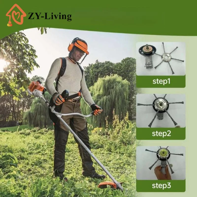 1Pcs 7/8/9-inch Lawn Mower Steel Wire Weed Trimmer Head Weed Removal Wheel Lawn Mowers Universal Parts Rust Removal Wheel