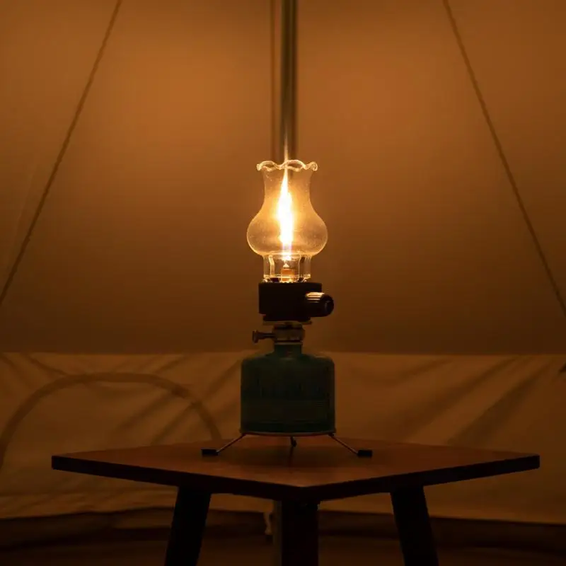 Compact Portable Butane Gas Light Outdoor Camping Fishing Picnic Mini Night Candle Lamp