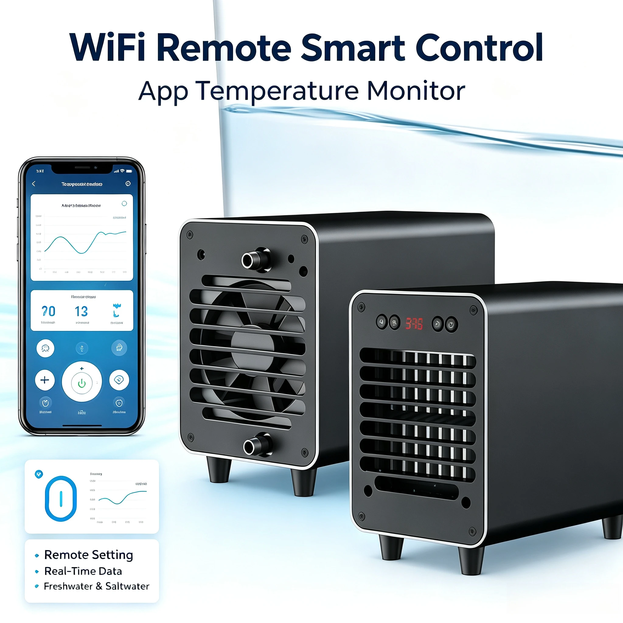 Semiconductor Aquarium Water Chiller & Heater, Intelligent Constant Temperature Cooler with Remote Control for Fish Tank