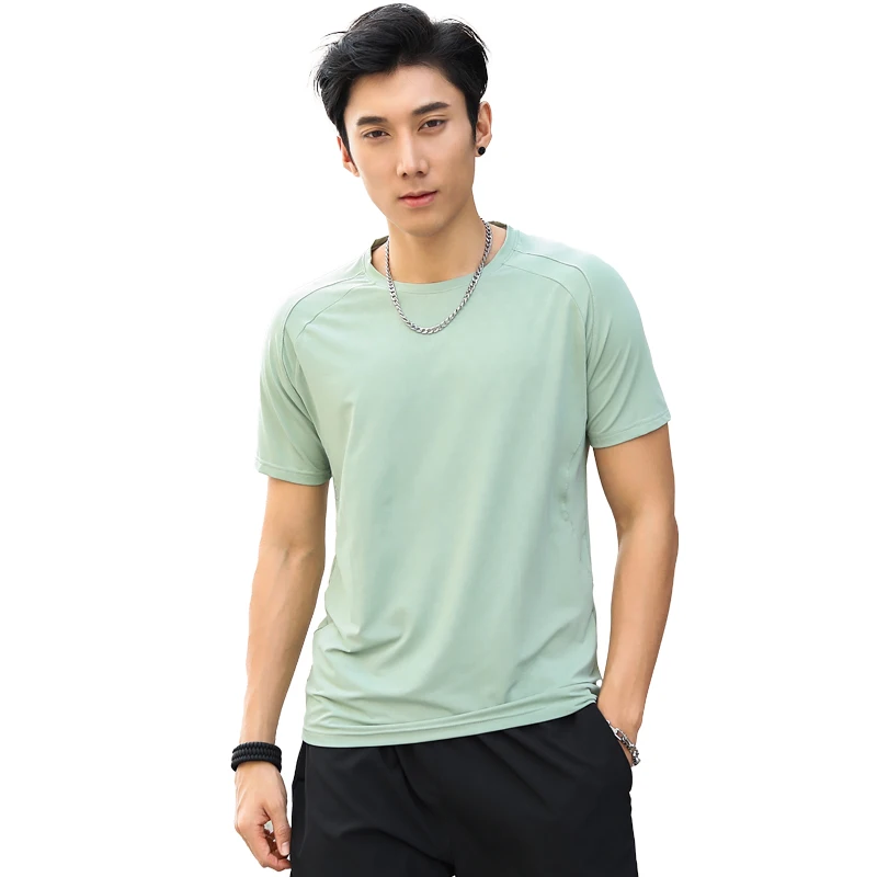 

Gym Men Quick Dry Short Sleeve Running T Shirt Training Tops Breathable Fitness Pullover Muscle Workout Outdoor Casual Sport Tee