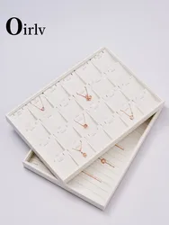 Oirlv Premium White Leather Multifunction Jewelry Tray Jewelry Drawer Organizer Trays Rings Earrings Storage Display Props