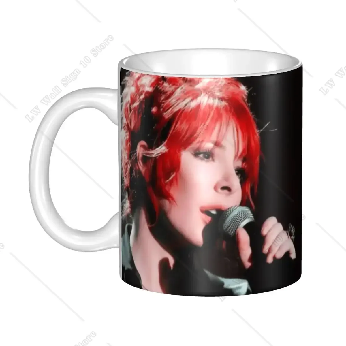 Beautiful Mylene Farmer Coffee Mugs DIY Personalized French Singer Ceramic Mug Cup Creative Gift Men Women Cups