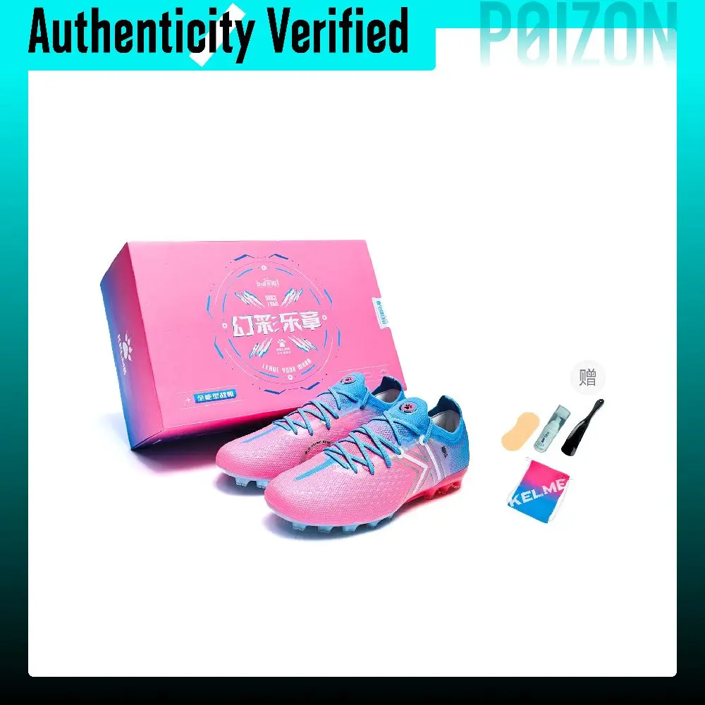 KELME Flash 5.0 Soccer Shoes Unisex Low-top Pink/Blue 9431ZX1237-
