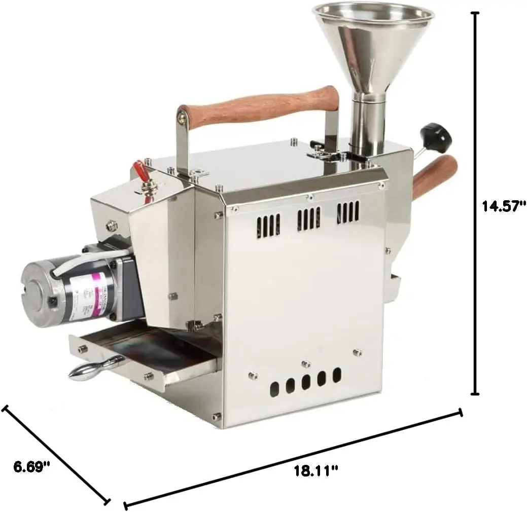 Grootte (300G) Thuis Koffiebrander Motoriseer Type Volledige Pakket Inclusief Thermometer, Hopper, Sondestaaf, Kafhouder (Gasbrander Re