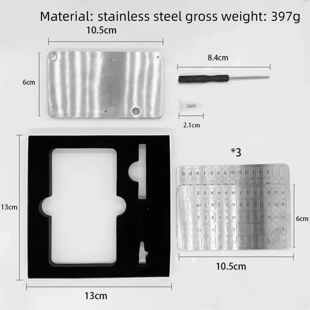 

Seed Phrase new stainless steel waterproof brushed fireproof bit mechanical notebook set with mnemonic password plate