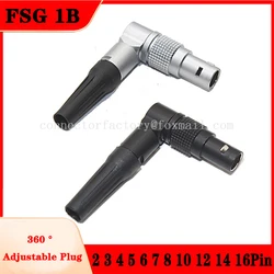 FSG 1B 2 3 4 5 6 7 8 10 12 14 16 Pin Adjustable Right Angle Male Plug Push-pull Self-Locking Connector For Sound Video Device