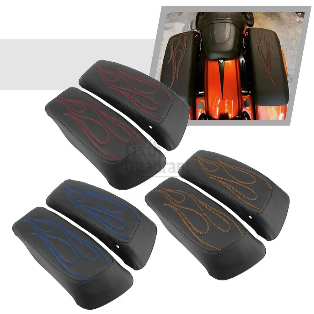 Motorcycle Accessory 1Pair Rear Hard Saddlebag Lid Covers Leather Fit For Harley Touring Road King Special FLHRXS 2017-2024