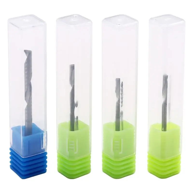 

A24F-4PCS 3,175 мм вверх и вниз с одним лезвием, спиральная твердосплавная фреза, фрезерный станок с ЧПУ, компрессионная концевая фреза по дереву, фреза