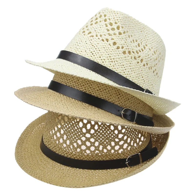 Czapka męska Sumner kapelusze słomkowe paski plażowe pamas formalne Casual solidna ochrona przed słońcem czapki dla kobiet czapka jazzowa dla mężczyzn Sombrero Hombre