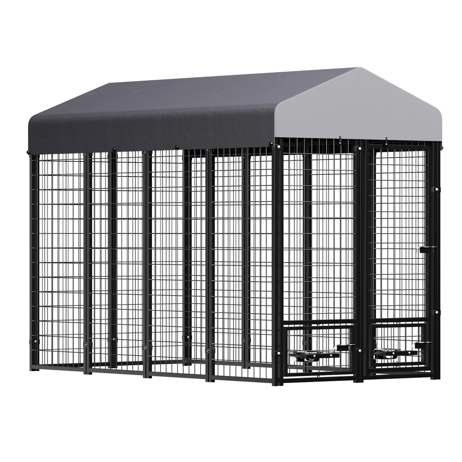Premium Outdoor Metal Dog Kennel, Weatherproof & Secure Large Dog Cage for Long-Term Use, Strong Steel Pet