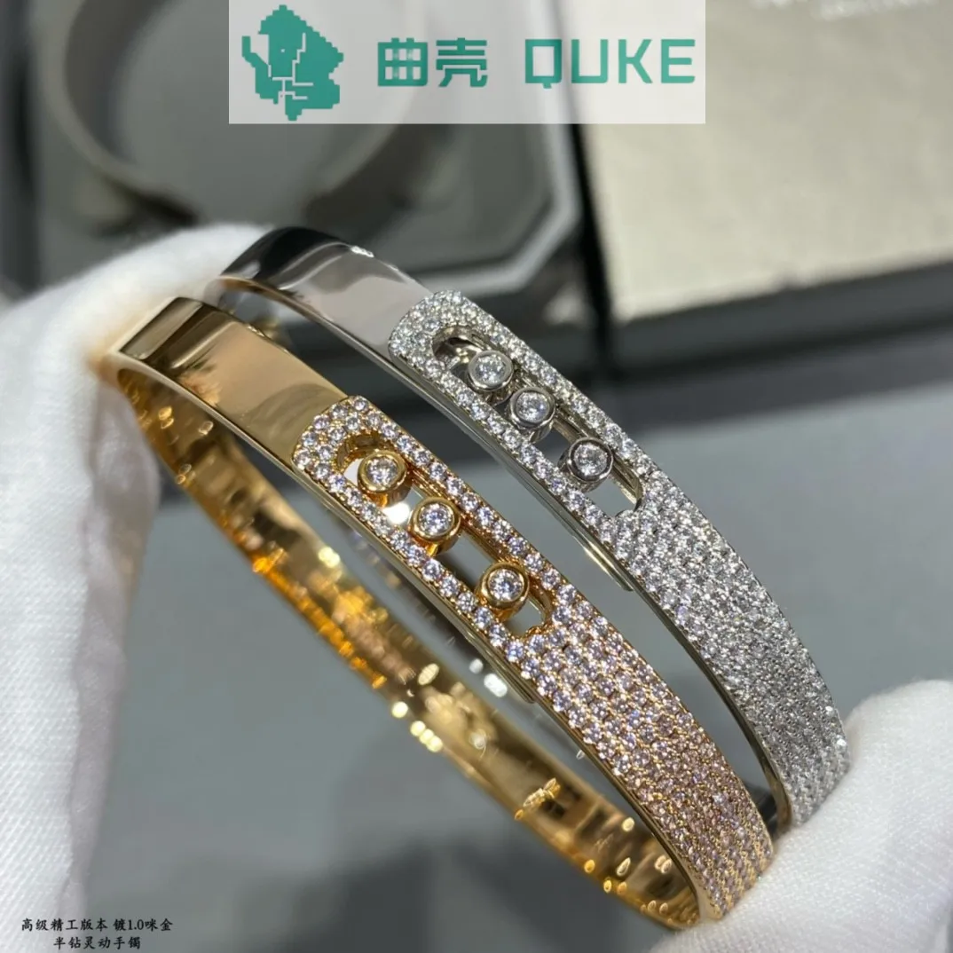 

French Luxury Jewelry S925 Sterling Silver Fashion Women's Bracelet Bangle MOVE NOA Series Movable Diamond Inlaid Exquisite Gift