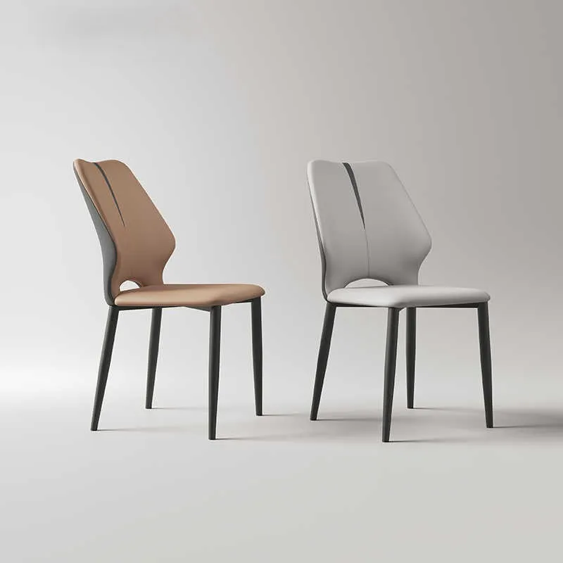 

Customized Italian Dining Chair Home Modern Minimalist Leather Special Dining Chair Light Luxury Home Dining Chair