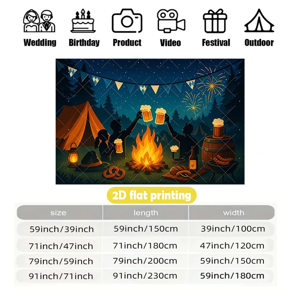 لافتة مهرجان أكتوبر مع الملابس التقليدية وأكواب البيرة وشارع القرية. التصوير الفوتوغرافي وديكور الحائط. #3