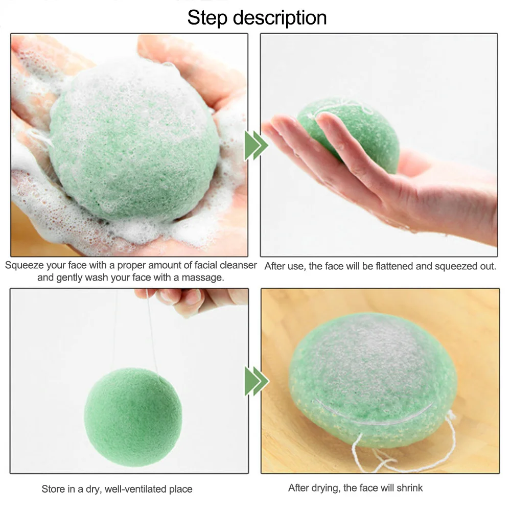 Gentle Skin Care Deep Cleansing Makeup Remover Exfoliating Natural Facial Cleaning Sponge Eco-friendly Facial Care Sponge Konjac