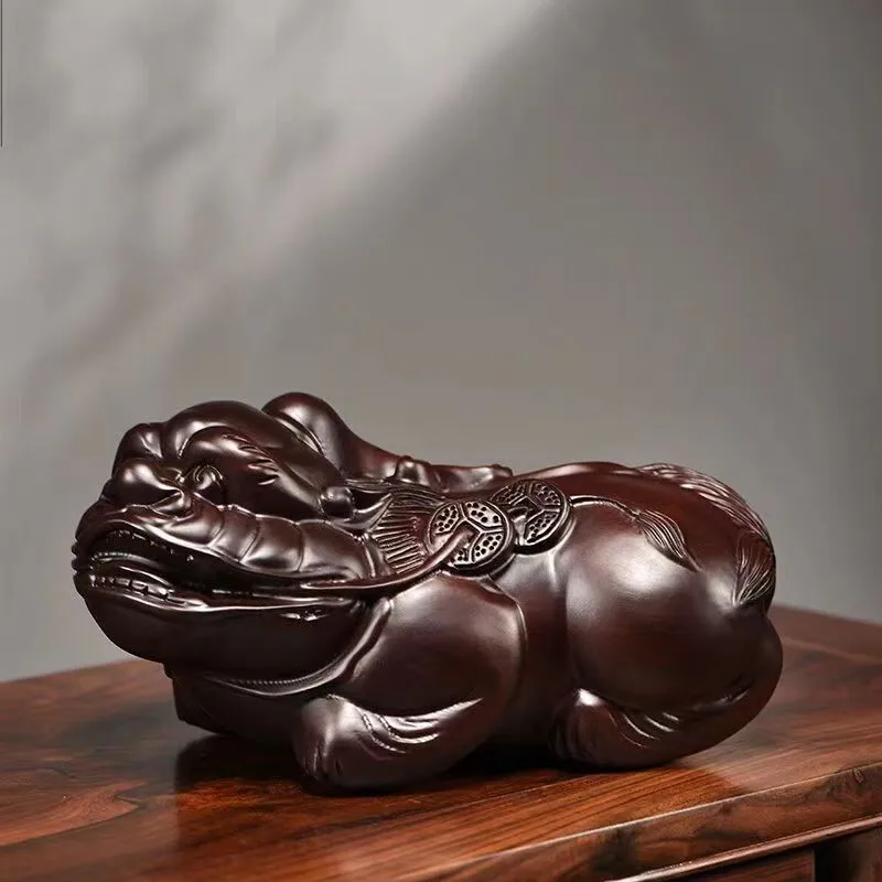 

chinese black sandalwood wood carving pixiu