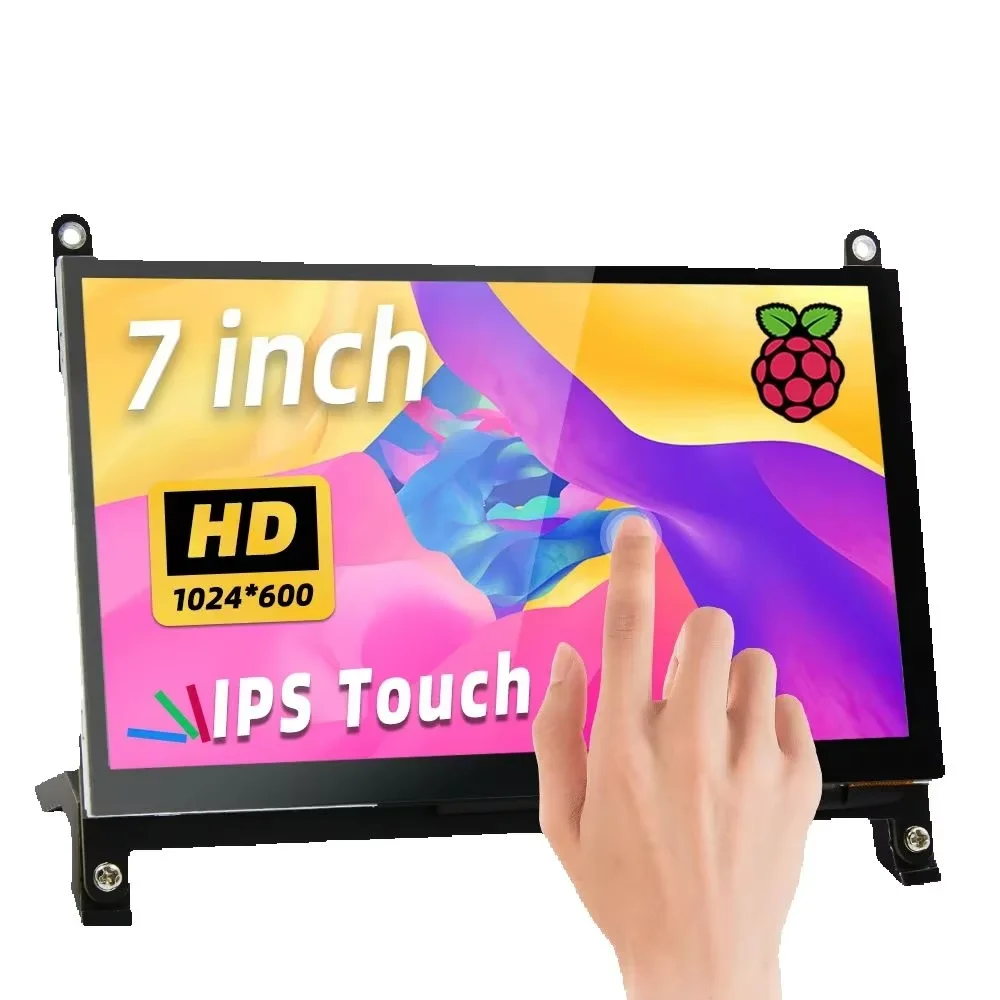 Raspberry Pi 5 7-calowy ekran dotykowy IPS 1024x600 HD LCD HD-MI Wyświetlacz dla RPI 5 4B 3B+ OPI 5 AIDA64 PC Ekran dodatkowy — zdjęcie produktu 7