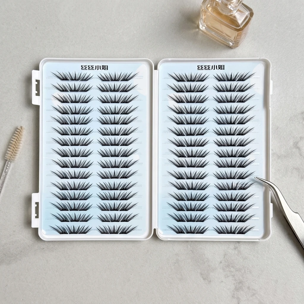10/32rows Large Capacity False Eyelashes Synthetic Fiber Daily Makeup Tool Dense Curling Lashes Natural C Curl Eyelash Extension