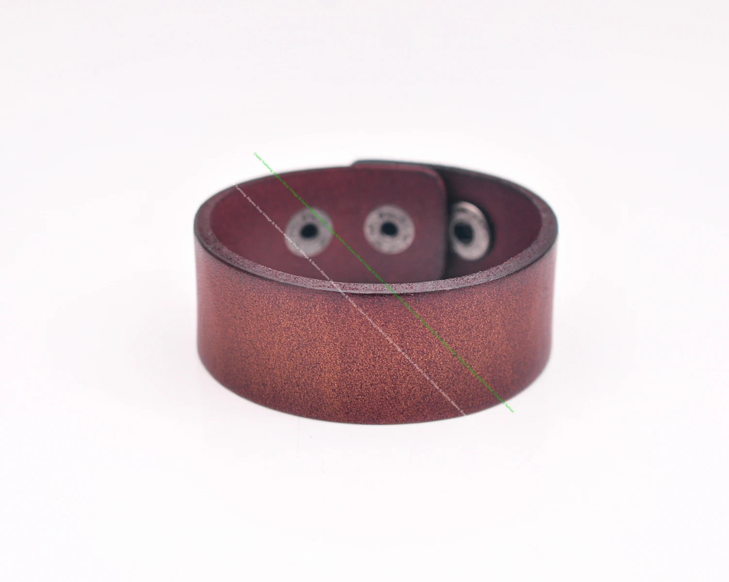 2.5cm Band Width G601 Dark Brown Simply Stylish Single Wrap Genuine Leather Bracelet Wristband Men\'s